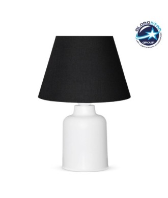 GLOBOSTAR® CIA 204-0081 Μοντέρνο Επιτραπέζιο Φωτιστικό Πορτατίφ με Ντουί 1 x E27 AC 220-240V IP20 - Λευκό & Μαύρο - Μ24 x Π24 x Υ31cm